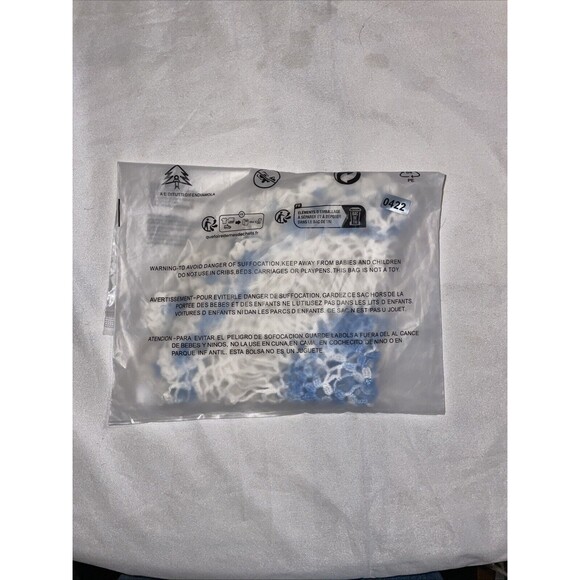 Vintage Hand Crocheted Doily 13 1/2" Round Blue white - Picture 3 of 3